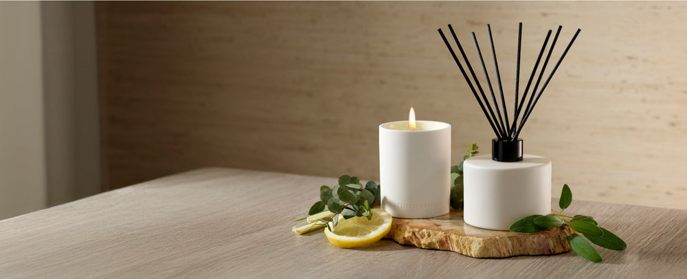 Chill Aromatherapy: Candle & Diffuser in home setting