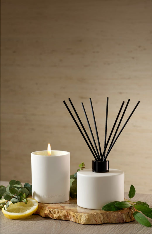 Chill Aromatherapy: Candle & Diffuser in home setting